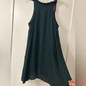 Silk green high-neck sundress